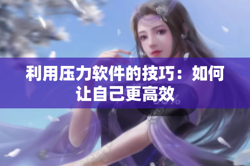 利用压力软件的技巧：如何让自己更高效