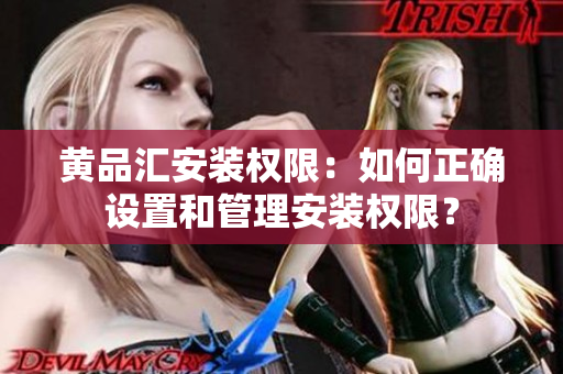 黄品汇安装权限：如何正确设置和管理安装权限？